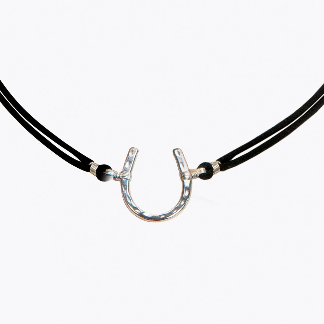Devlin - Horseshoe Necklace w/ Double Cord in Silver Urban-Equestrian