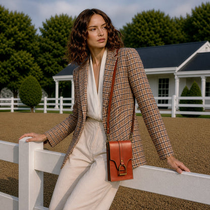 Devon Deluxe Phone Bag - Luxury Leather Handbag in Cognac Urban-Equestrian
