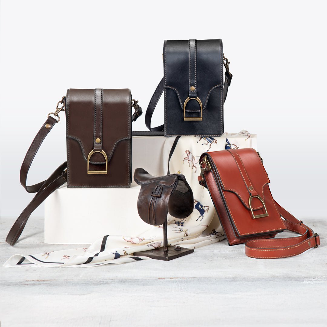 Devon Deluxe Phone Bag - Luxury Leather Handbag in Cognac Urban-Equestrian
