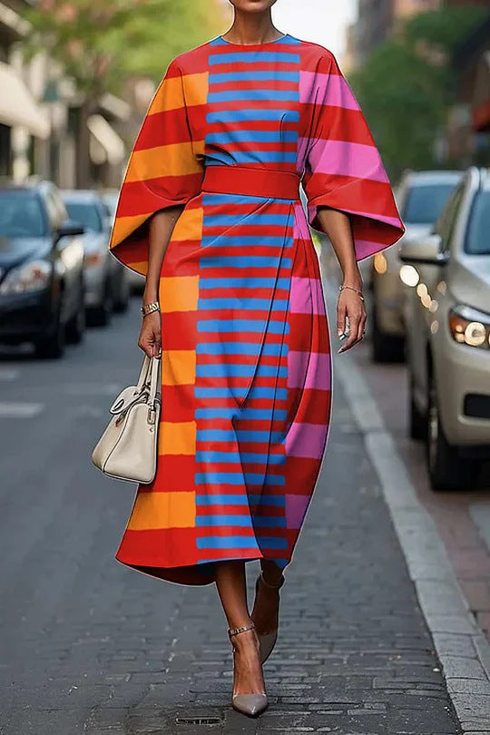 Female Creative Casual Printing Elegant Dress Grayceful LLC