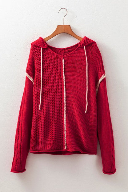 Olivia Knit Drawstring Hooded Sweater Shop Style & More | Fresh Looks, Everyday Deals & Free Shipping