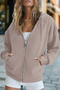 Women’s Zip Up Crop Sweatshirt – Fleece Lined Casual Hoodie FitiqueFit