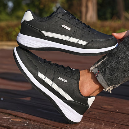 VanWeir Lightweight Men'S Shoes | Navy Blue/White, Lace-up sneakers with MD/TPR Sole, Breathable Fabric Lining for Outdoor, Hiking & Casual Wear NovaCart