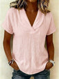 Women's Knitted Short-Sleeve Butterfly Collar Top FitiqueFit