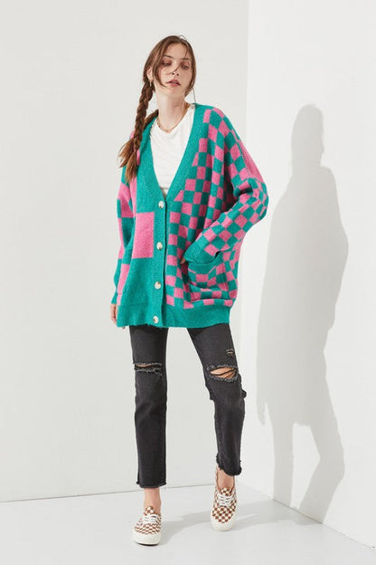 CHECKERED OVERSIZED SWEATER JJK5031P Shop Style & More | Fresh Looks, Everyday Deals & Free Shipping
