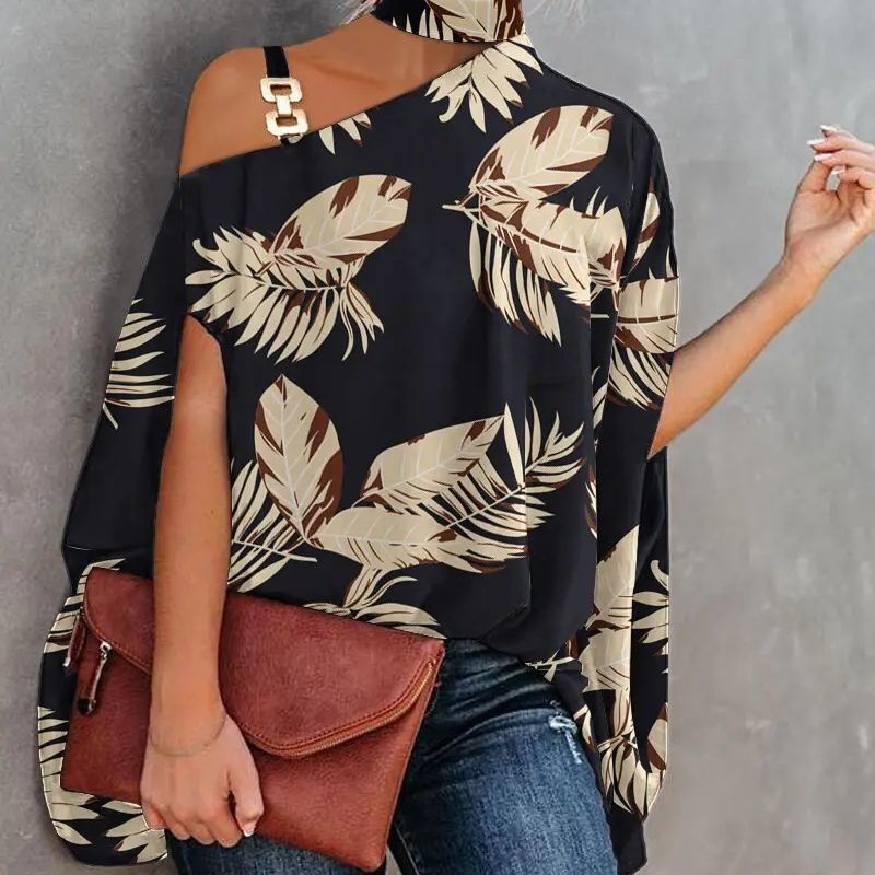 Women's V-Neck Printed Off-Shoulder Vest Top | 6 Prints S–XXL FitiqueFit