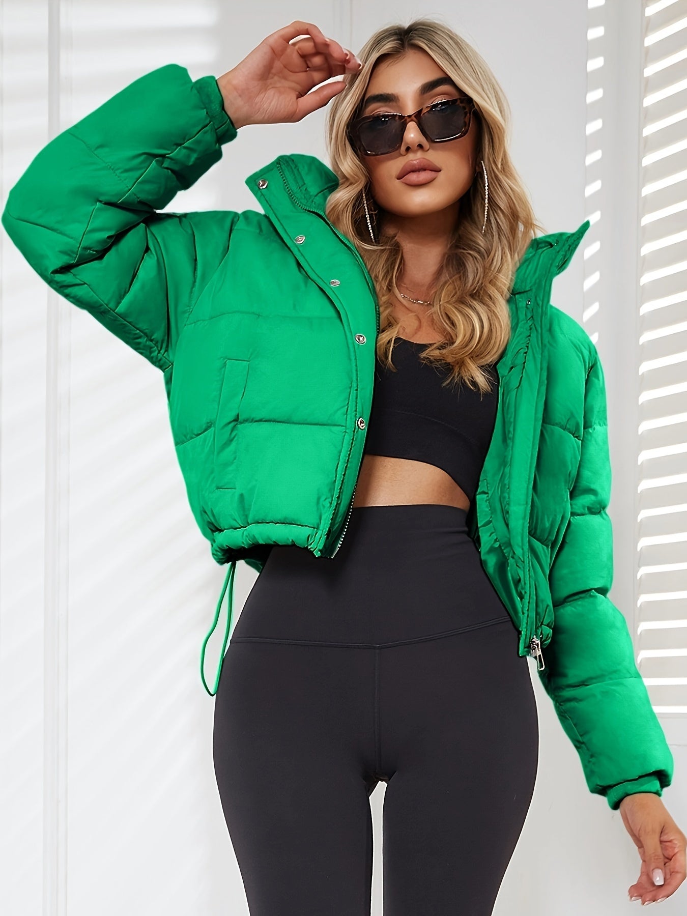 New Women's Jacket Hooded Warm Coat with Drawstring Design, Short Casual Fashion Padded Coat NovaCart
