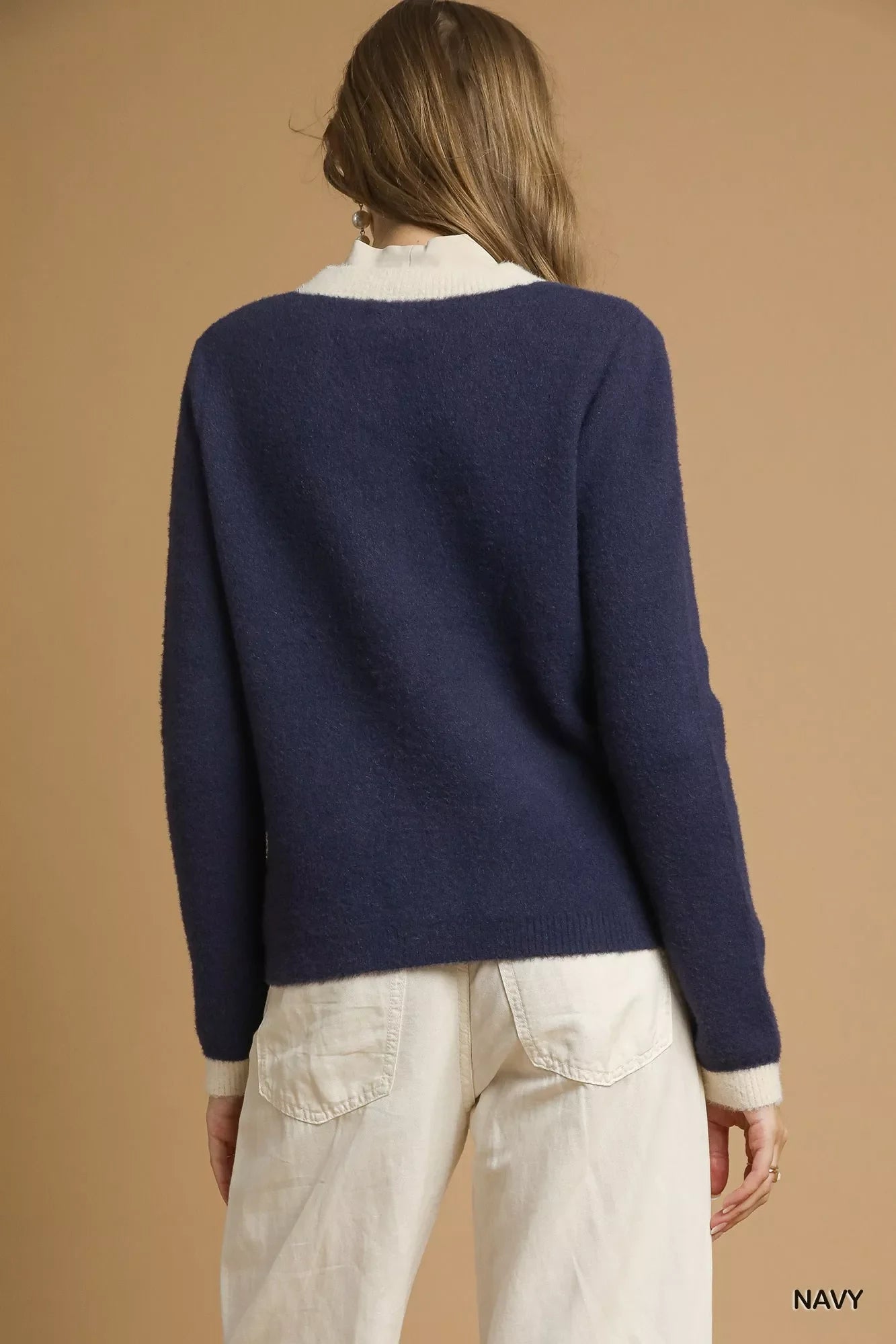 Umgee Two-Tone Button Front Cardigan FitiqueFit