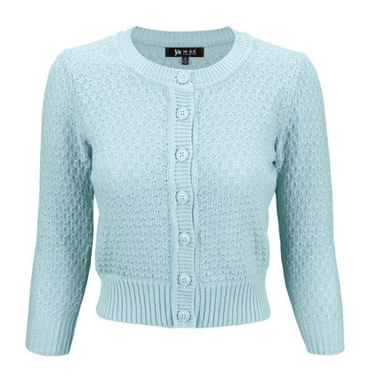 Cute Pattern Cropped Cardigan Sweater  3/4 Sleeve Shop Style & More | Fresh Looks, Everyday Deals & Free Shipping