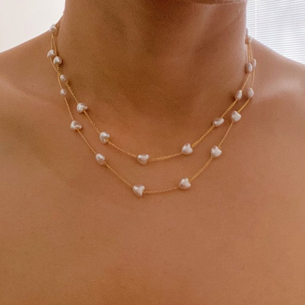 Pearl Heart Long Chain Necklace Shop Style & More | Fresh Looks, Everyday Deals & Free Shipping