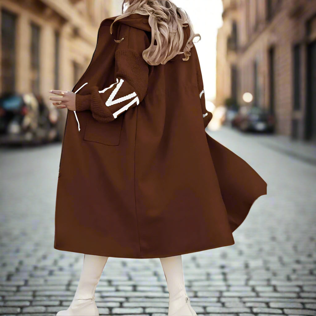 Women’s Letter Print Hooded Coat FitiqueFit