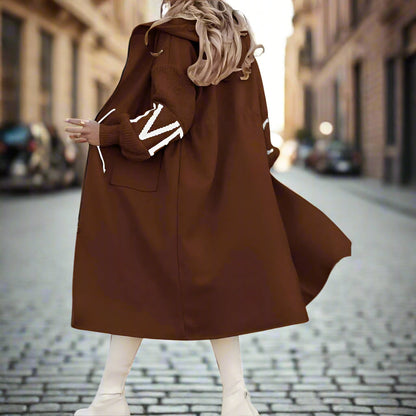 Women’s Letter Print Hooded Coat FitiqueFit