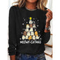 Women’s Long Sleeve Merry Christmas T-Shirt – Cute Christmas Tree Graphic Tee FitiqueFit