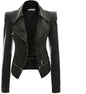 Motorcycle Leather Jacket with Zipper and Reversible Design