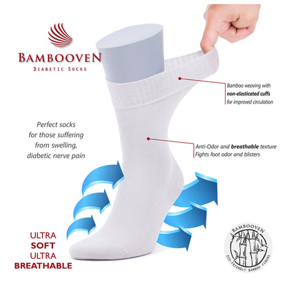 Men’s Bamboo Diabetic Socks 2-Pack - Ultra Thin Bambooven