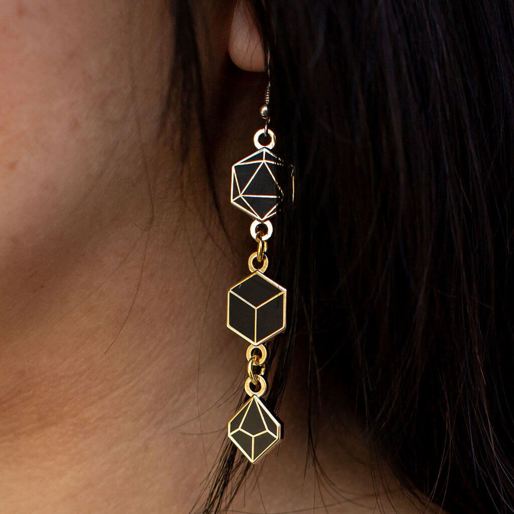 Gaming Dice Earrings Princess Awesome & Boy Wonder