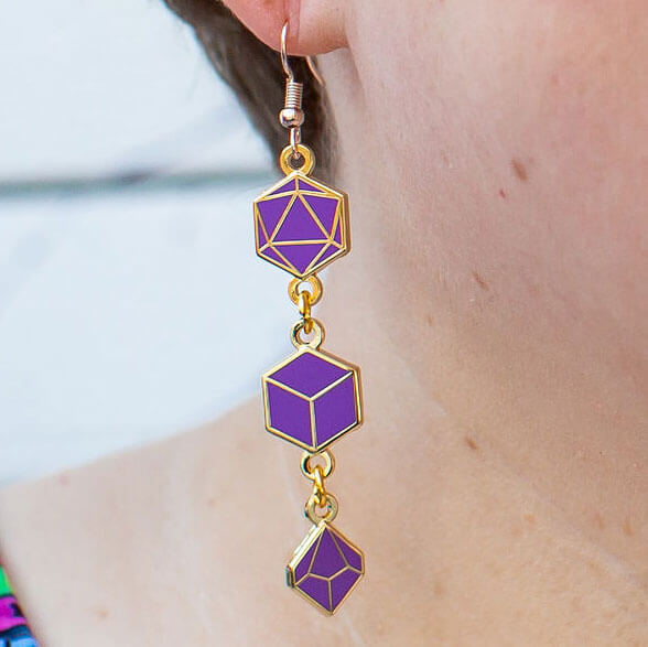Gaming Dice Earrings Princess Awesome & Boy Wonder