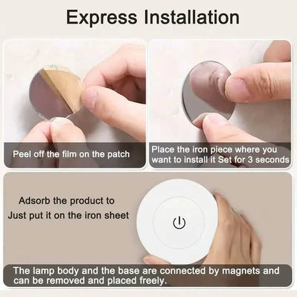 Dimmable Touch Sensor Wall Night Light, 3 Color Modes (White, Warm, Cool)
