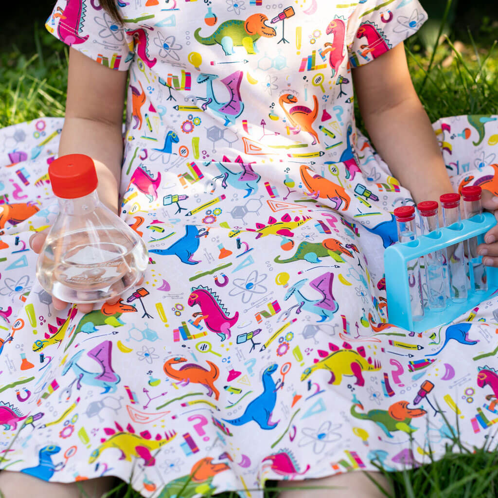 "Hypothesaurus Rex" Dinosaur Scientists Super Twirler Dress with Pockets Princess Awesome & Boy Wonder