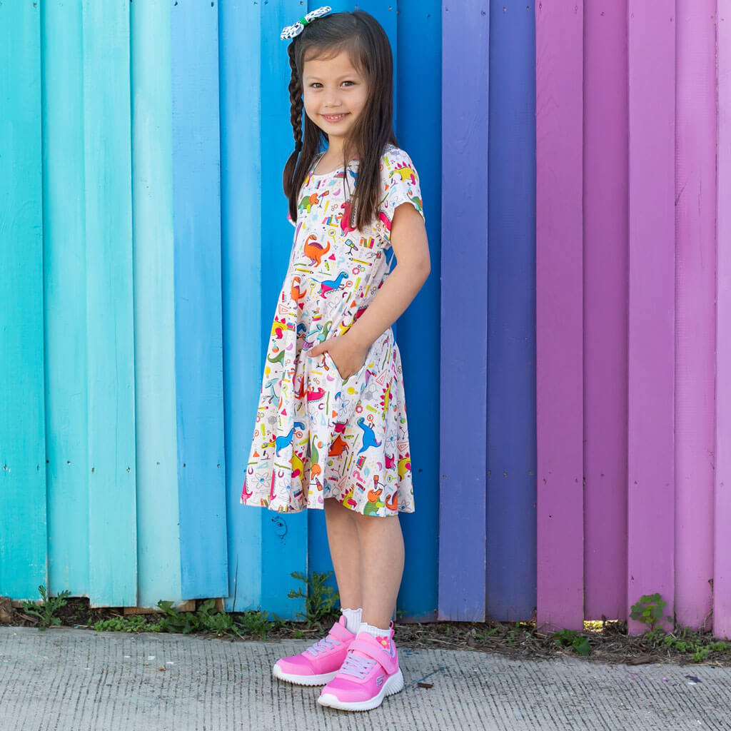 "Hypothesaurus Rex" Dinosaur Scientists Super Twirler Dress with Pockets Princess Awesome & Boy Wonder