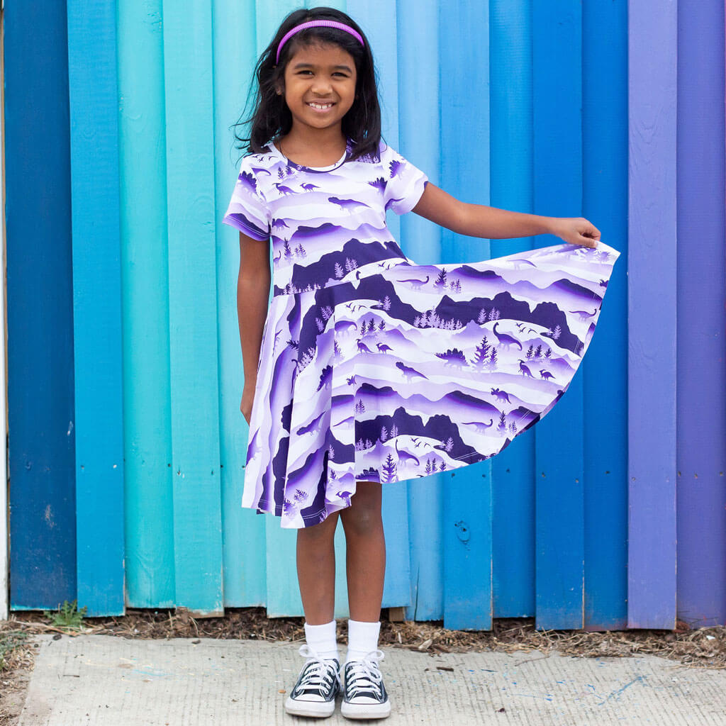 "Dinoscape" Dinosaur Wilderness Super Twirler Dress with Pockets Princess Awesome & Boy Wonder