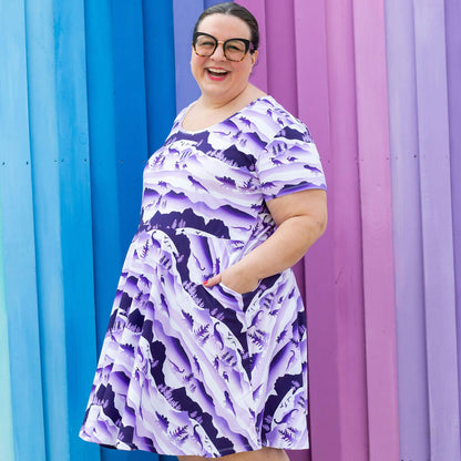 Adult "Dinoscape" Dinosaur Wilderness Super Twirler Dress with Pockets Princess Awesome & Boy Wonder