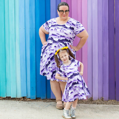 Adult "Dinoscape" Dinosaur Wilderness Super Twirler Dress with Pockets Princess Awesome & Boy Wonder