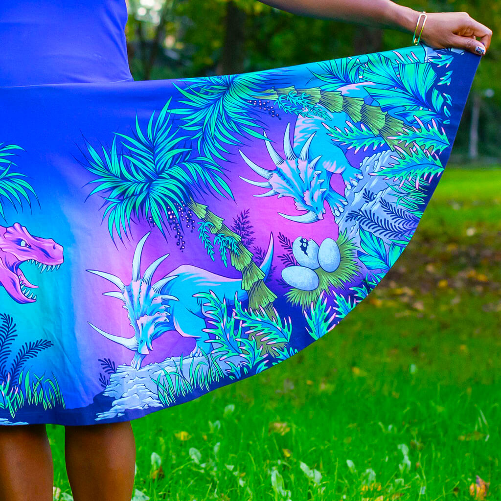 Adult Dinosaurs Super Twirler Dress with Pockets Princess Awesome & Boy Wonder