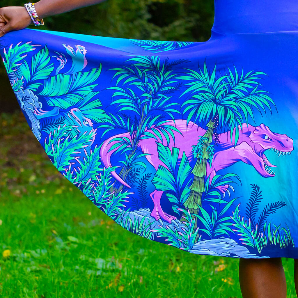 Adult Dinosaurs Super Twirler Dress with Pockets Princess Awesome & Boy Wonder