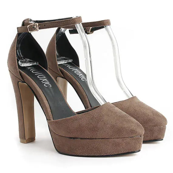 New Korean Style Pointed Toe Chunky Heels for Women