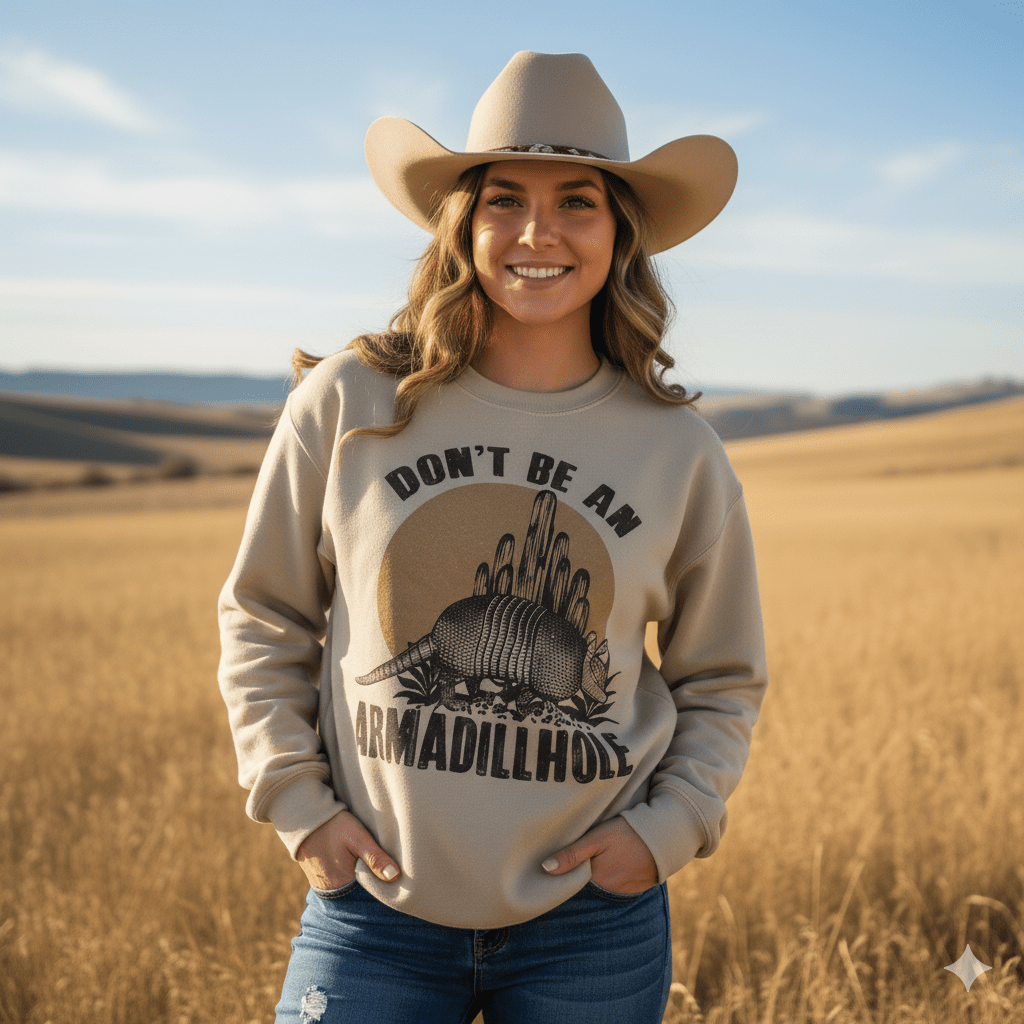Don't Be An Armadillhole Graphic Sweatshirt Wild Junkie