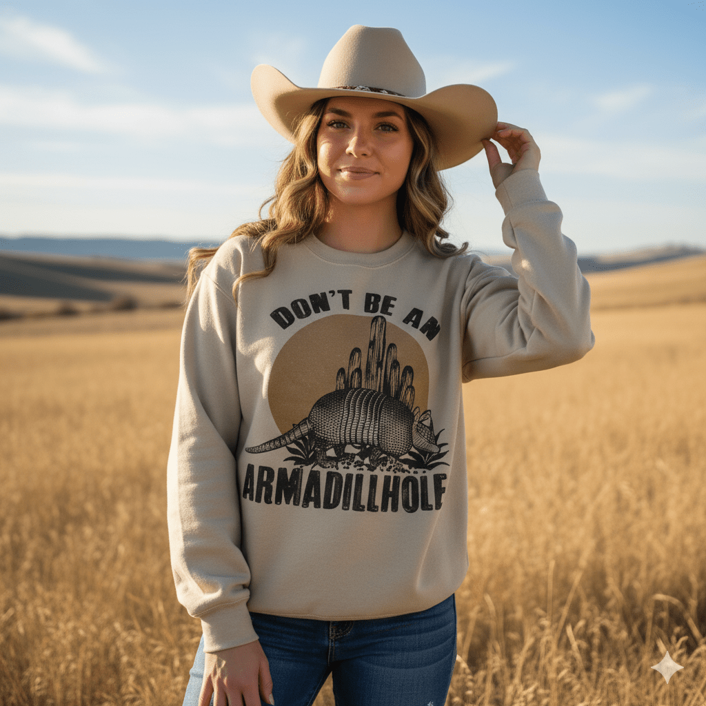 Don't Be An Armadillhole Graphic Sweatshirt Wild Junkie