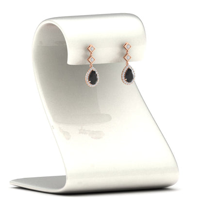 Double Drop Pear Halo Earring Fascinating Diamonds