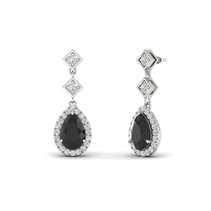 Double Drop Pear Halo Earring Fascinating Diamonds