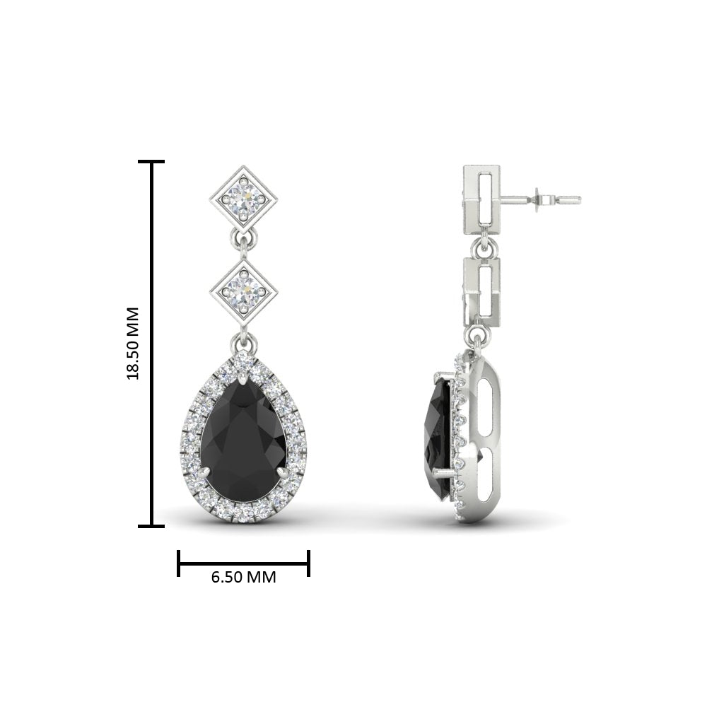 Double Drop Pear Halo Earring Fascinating Diamonds