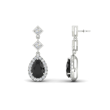 Double Drop Pear Halo Earring Fascinating Diamonds