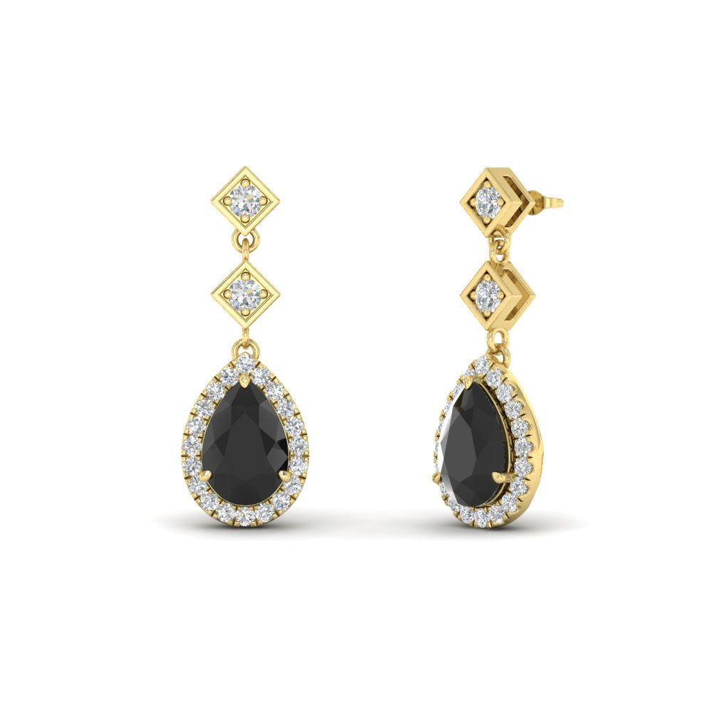 Double Drop Pear Halo Earring Fascinating Diamonds