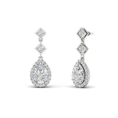Double Drop Pear Halo Earring Fascinating Diamonds