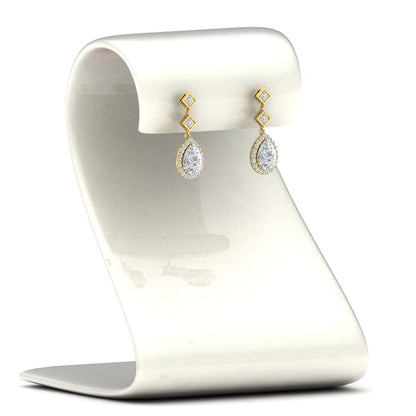 Double Drop Pear Halo Earring Fascinating Diamonds