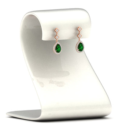 Double Drop Pear Halo Earring Fascinating Diamonds