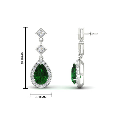 Double Drop Pear Halo Earring Fascinating Diamonds