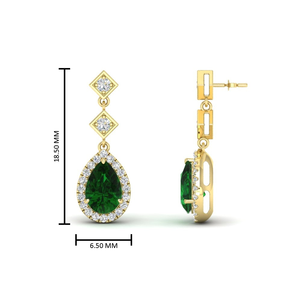 Double Drop Pear Halo Earring Fascinating Diamonds
