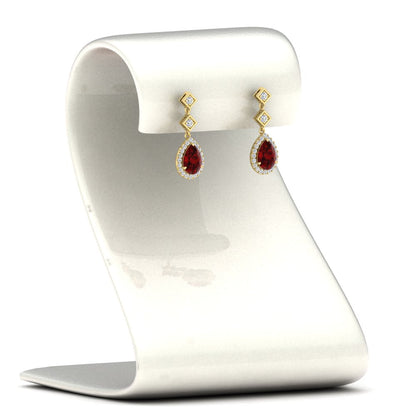 Double Drop Pear Halo Earring Fascinating Diamonds