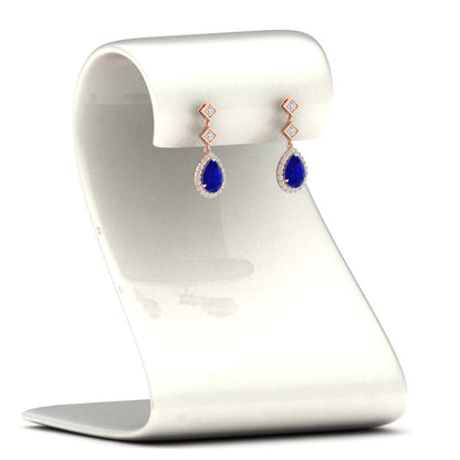 Double Drop Pear Halo Earring Fascinating Diamonds