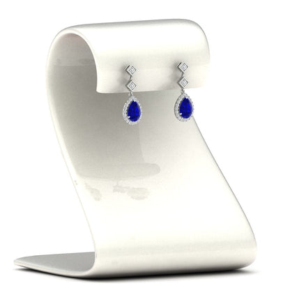 Double Drop Pear Halo Earring Fascinating Diamonds