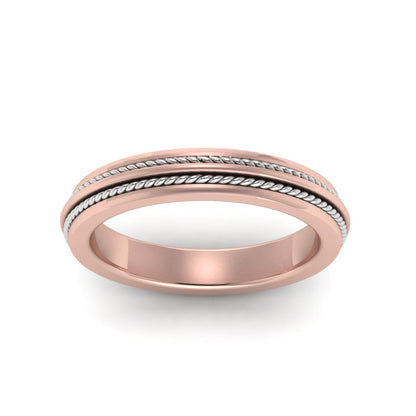 Double Rope Design 2 Tone Band Fascinating Diamonds