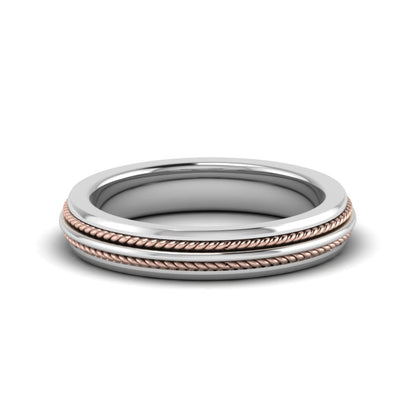 Double Rope Design 2 Tone Band Fascinating Diamonds