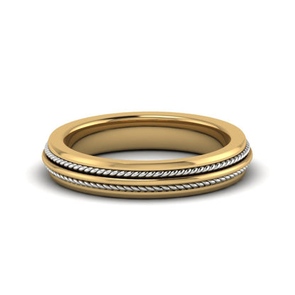 Double Rope Design 2 Tone Band Fascinating Diamonds