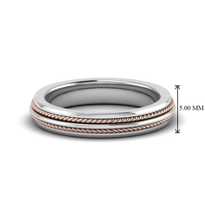 Double Rope Design 2 Tone Band Fascinating Diamonds