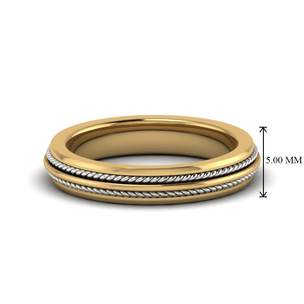 Double Rope Design 2 Tone Band Fascinating Diamonds